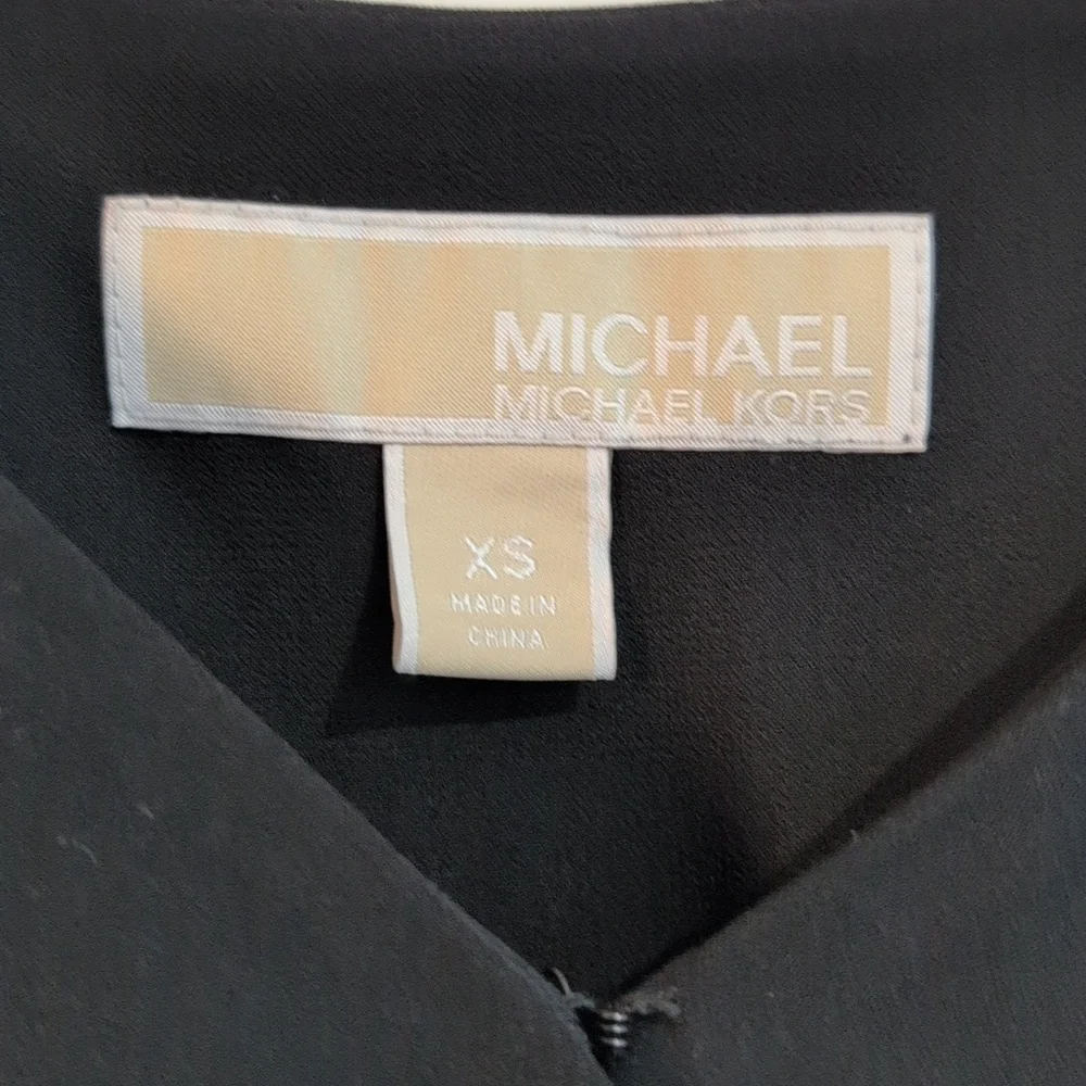 Michael KORS black Faux Wrap Cropped Wide Leg One Piece Jump Suit Size XS - Picture 6 of 10